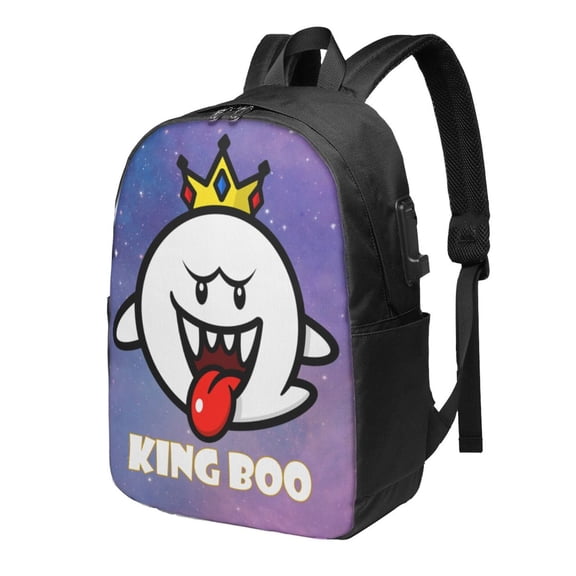 King Boo Backpack For Men Women Teen , Water Resistant Casual Daypack Fits Laptop With Usb Charging Port,17 In Bookbag For Travel,Hiking,Gift