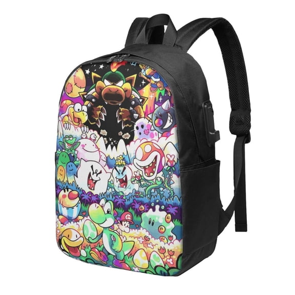 King Boo Backpack For Men Women Teen , Water Resistant Casual Daypack Fits Laptop With Usb Charging Port,17 In Bookbag For Travel,Hiking,Gift