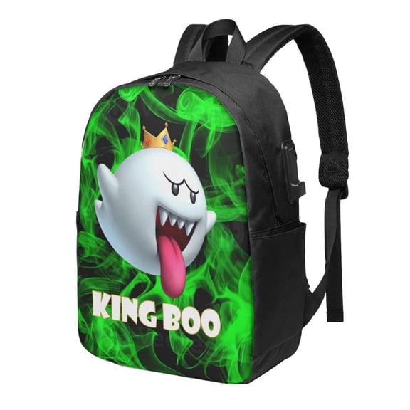 King Boo Backpack For Men Women Teen , Water Resistant Casual Daypack Fits Laptop With Usb Charging Port,17 In Bookbag For Travel,Hiking,Gift