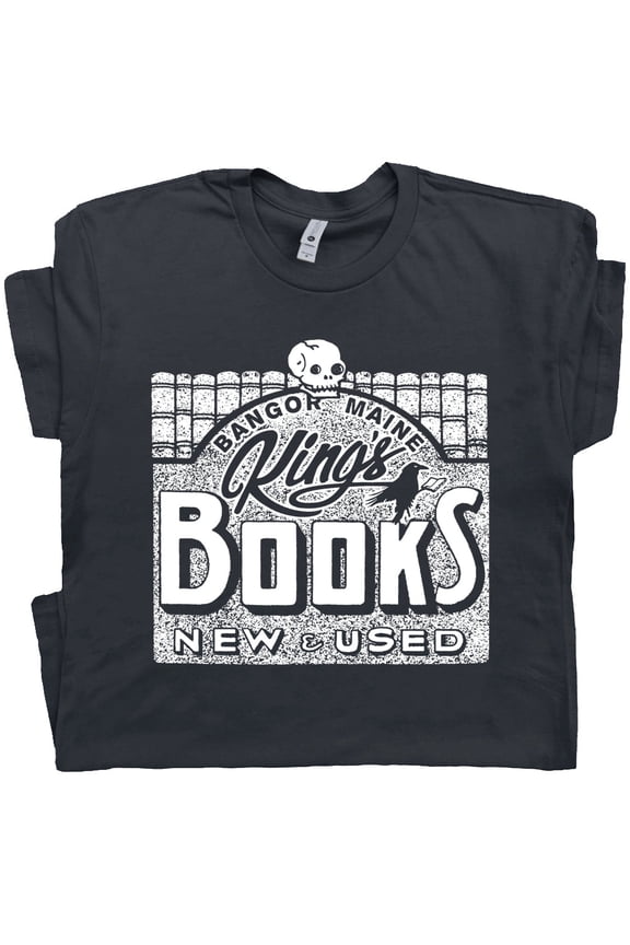 King Book Store Shirt Cool Goth Occult Shirts HP Lovecraft Gothic Horror Weird Graphic Tee Emo Stephen Vintage Edgar Allan Poe