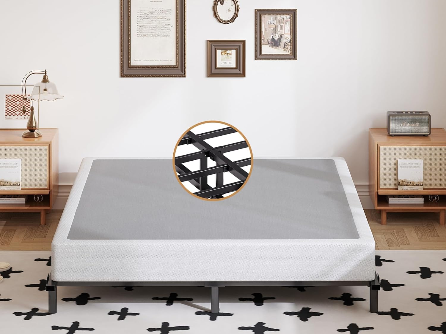 Steel Box Spring King Box Spring 5 INCH Low Profile Metal Heavy Duty Easy Assembly ...