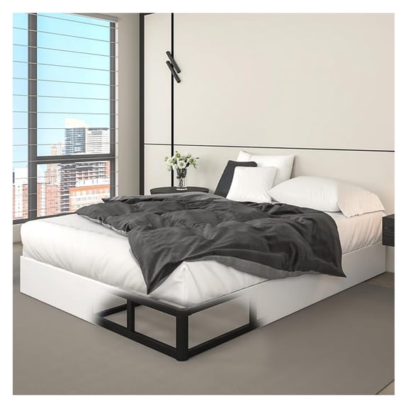 King Box Spring Bed Base 9 Inch High, 3000 LBS Heavy Duty Metal Mattress Foundation with Fabric Cover, Easy Assembly, Quiet Noise Free, Non Slip