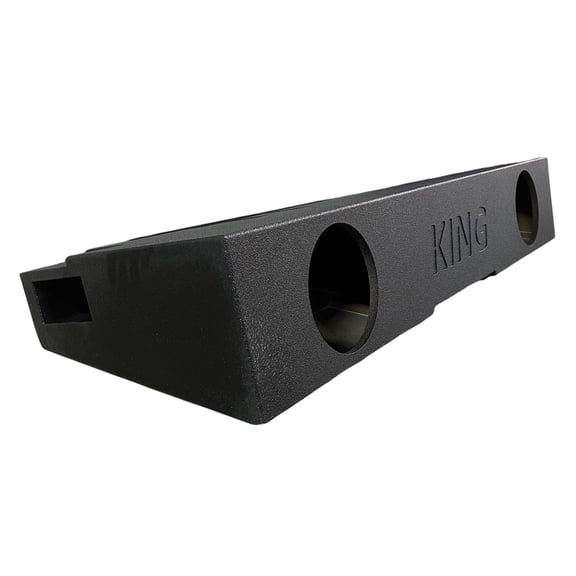 King Boxes AK-G25-28 8-In. Double-Speaker Black Sprayed Enclosure for Chevy Silverado/GMC Sierra 1500 Crew Cab 2007 through 2018 , AK-G25-28