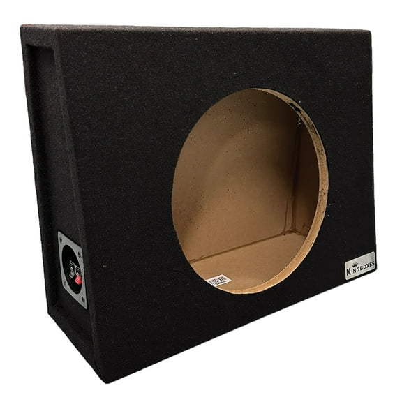 King Boxes AKT112S 12-In. Wedge-Style Single-Speaker Black Carpeted Enclosure for Truck, AKT112S