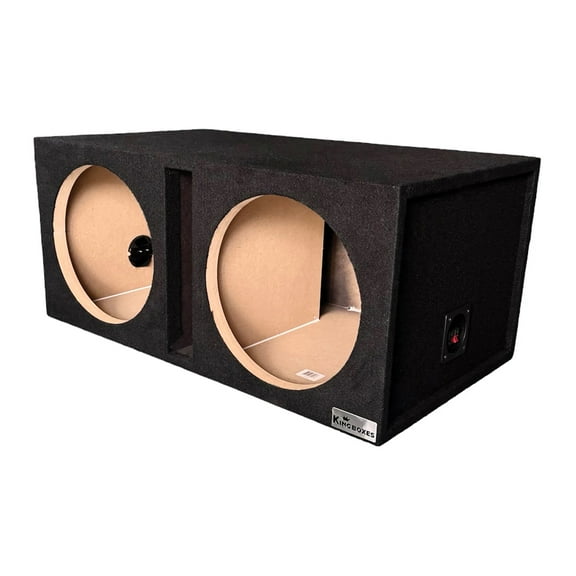 King Boxes D12V 12-in. Double-Speaker Single-Port Black Carpeted Enclosure