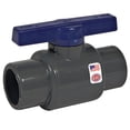 thumbnail image 1 of King Brothers Inc. LT-1000-T 1-Inch Threaded PVC Schedule 80 Commercial Ball Valve, Gray, 1 of 1