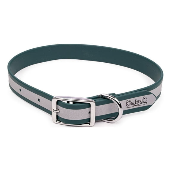 King Buck Core D Ring High Visibility Reflective Collar, Deep Teal, S/M