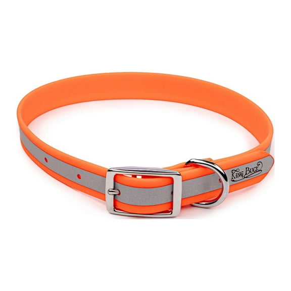 King Buck Core D Ring High Visibility Reflective Collar, Orange, S/M