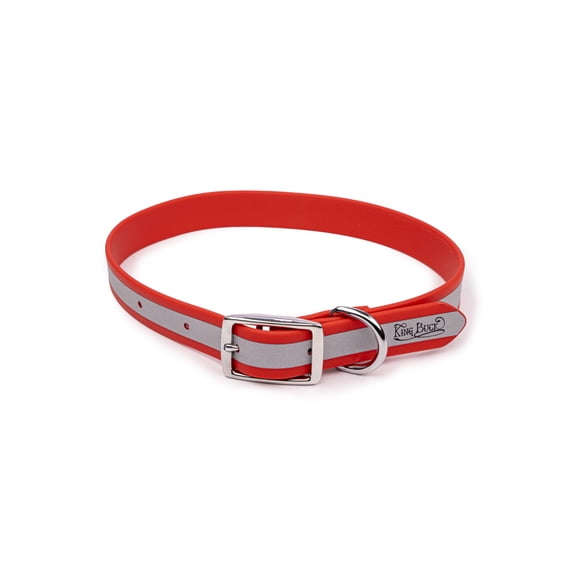 King Buck Core D Ring High Visibility Reflective Collar, Red, S/M