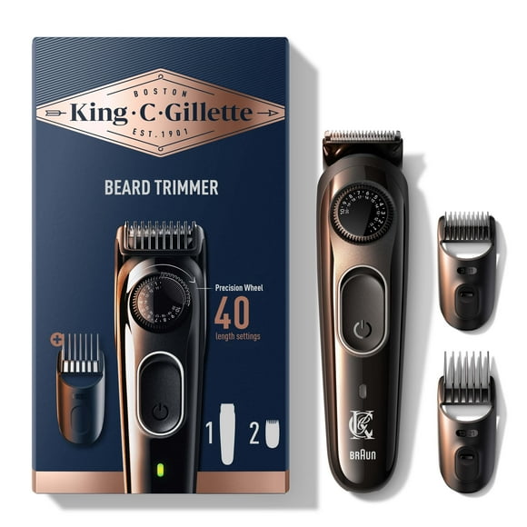 King C. Gillette Beard Trimmer for Men, Cordless Rechargeable Electric Razor