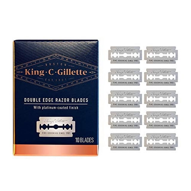 King C. Gillette Double Edge Safety Razor Blades 10 count, Stainless