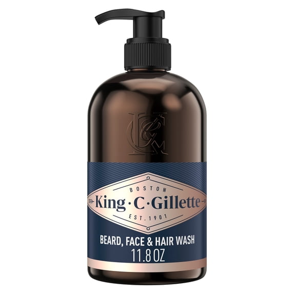 King C. Gillette 3in1 Beard, Face & Hair Wash with King C. Gillette Signature Scent, 11.8oz
