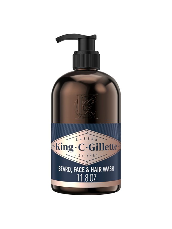 King C. Gillette 3in1 Beard, Face & Hair Wash with King C. Gillette Signature Scent, 11.8oz