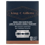 King C. Gillette Double Edge Safety Razor Blades 10 count, Stainless Steel Platinum Coated Blades