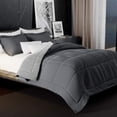 thumbnail image 1 of King/CALI King 3-Piece Lightweight Reversible Comforter Set ,1800 Thread Count, All Season Down Alternative, Duvet Insert,1 Reversible Comforter &2 Reversible Shams King/Cali King Dark Gray/Light Gray, 1 of 6