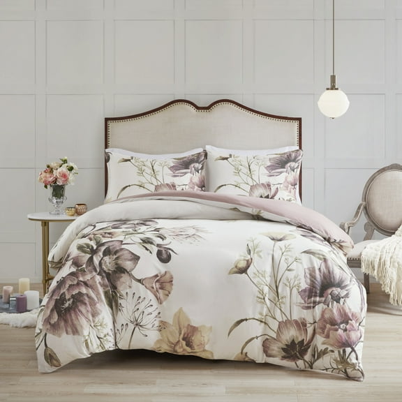 King/Cal King 3 Piece Cotton Printed Duvet Cover Set