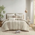 thumbnail image 1 of King/Cal King 3 Piece Striped Cotton Duvet Cover Set, 1 of 4
