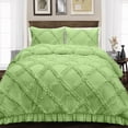 thumbnail image 1 of King/Cal King Size Microfiber Duvet Cover Diamond Ruffle Ultra Soft & Breathable 3 Piece Luxury Soft Wrinkle Free Cooling Sheet (1 Duvet Cover with 2 Pillowcases, Sage), 1 of 6