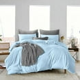 thumbnail image 1 of King/Cal King Size Microfiber Duvet Cover Solid Ultra Soft & Breathable 3 Piece Luxury Soft Wrinkle Free Cooling Sheet (1 Duvet Cover with 2 Pillowcases, Light Blue), 1 of 6