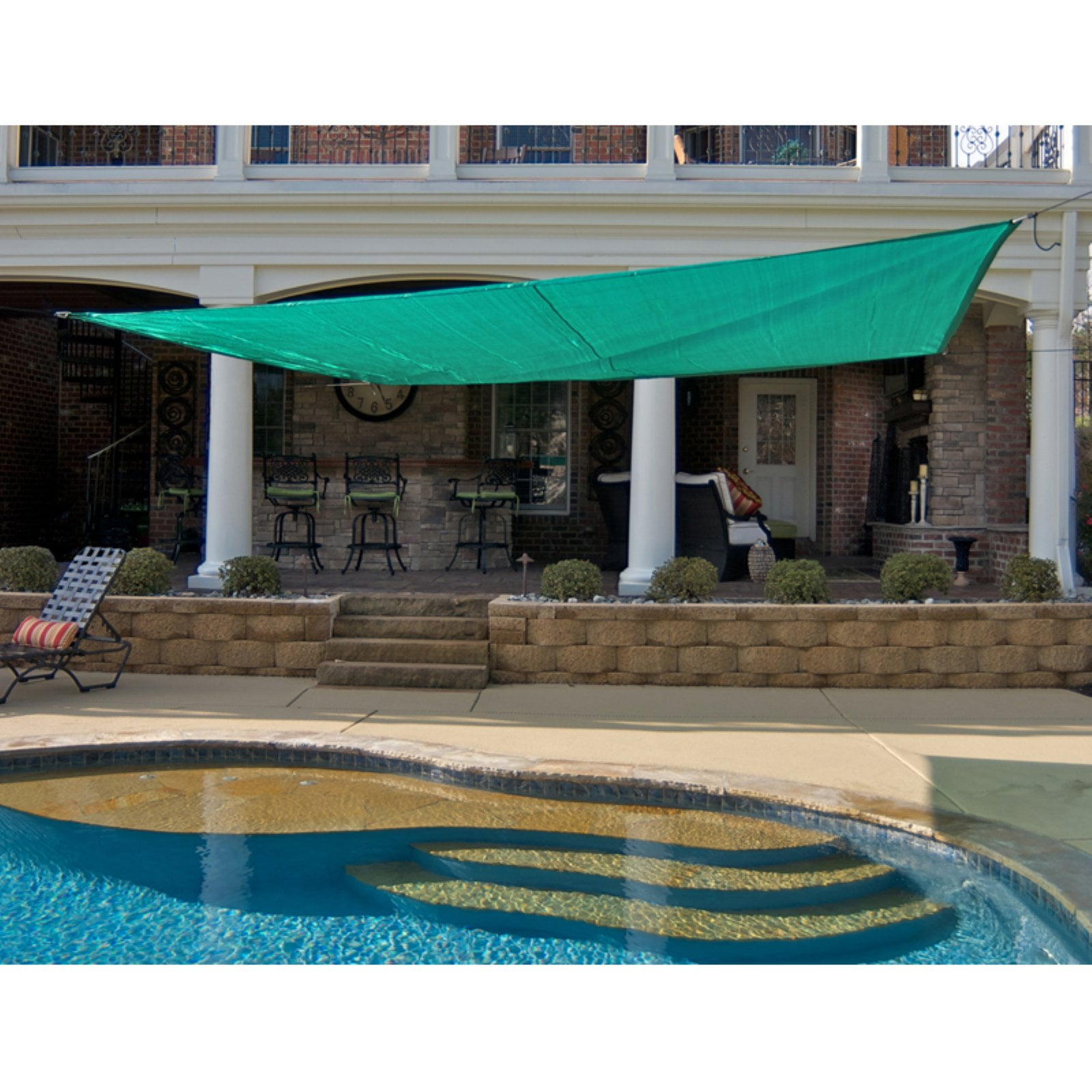 Green 10' UV Treated Polyethylene Triangle Sun Shade Sail