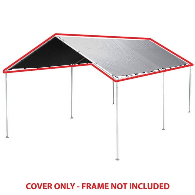 King Canopy 10 ft x 20 ft Silver Carport Canopy Cover
