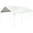 thumbnail image 1 of King Canopy 10ft x 27ft 180gsm Polyethylene White Drawstring Carport Canopy Cover, 1 of 9