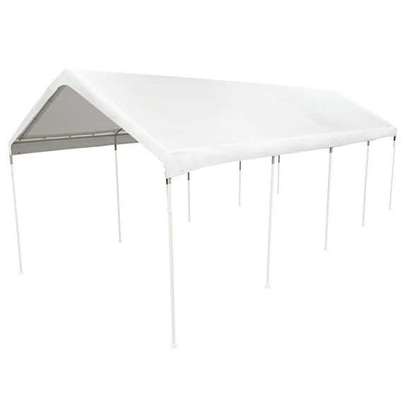 King Canopy 10ft x 27ft 180gsm Polyethylene White Drawstring Carport Canopy Cover