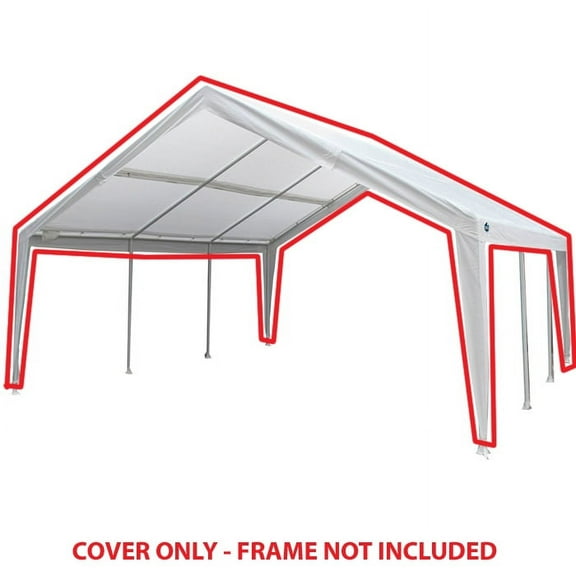 King Canopy 12 ft x 20 ft/20 ft x 20 ft White Fitted Expandable Canopy Cover