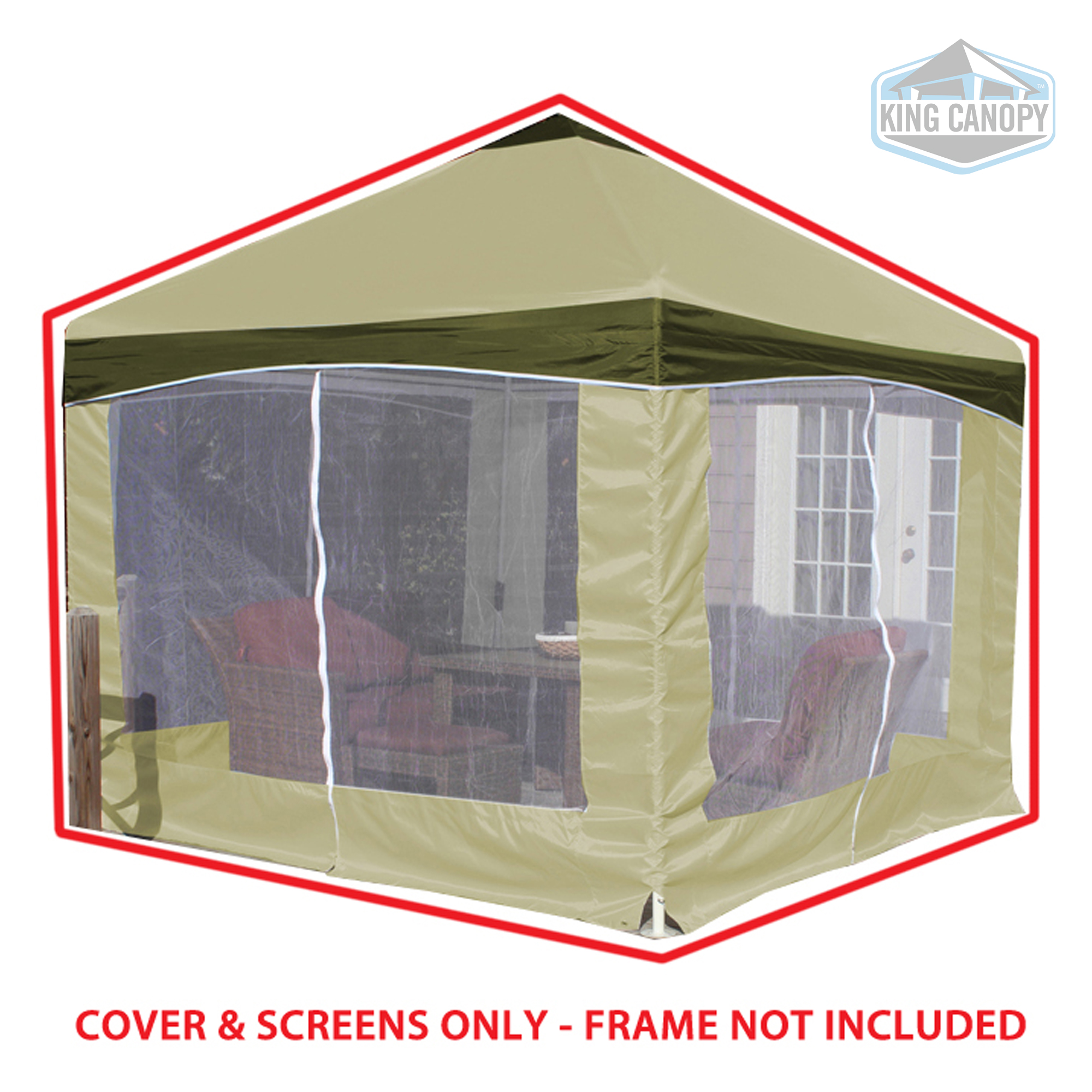 King Canopy 13X13 Garden Party PopUp Gazebo Cover & Screens Only