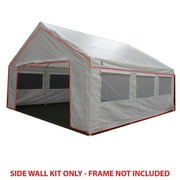 King Canopy 18 x 20 Carport Canopy Sidewall Kit w/ Flaps and Bug Screen Windows