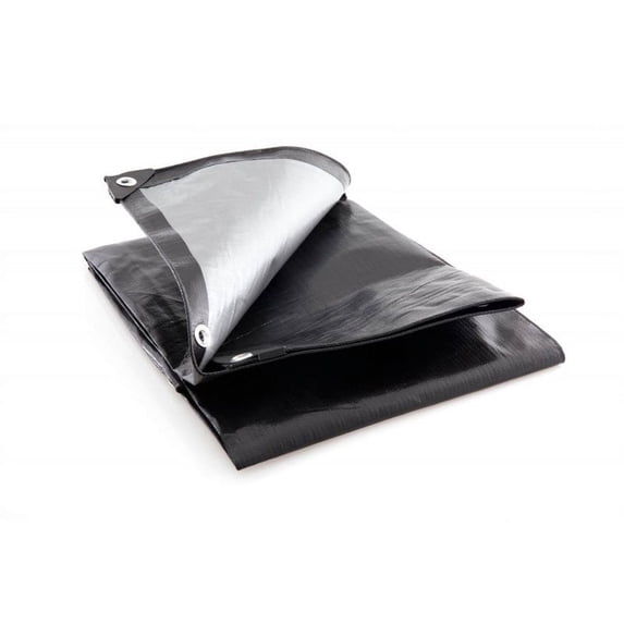 King Canopy BSSUPHD20X35 Black & Silver Super Heavy Duty Tarp, 20 x 35 ft.