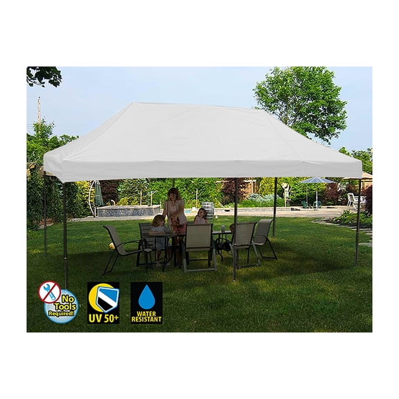King Canopy Athena 10-Feet by 20-Feet Instant Pop up , 1 1/2 Inch Leg, Black Aluminium Frame, White Cover