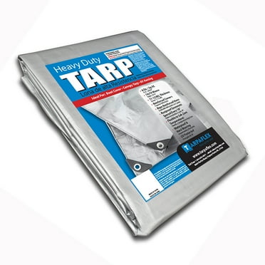 King Canopy Heavy Duty Polyethylene Tarp, 8’ x 20’, 6 oz. (10-12 mil), 14 x 14 Weave, Multi-Function, Rope Reinforced hems, Aluminum Grommets with Reinforced Corners, Silver