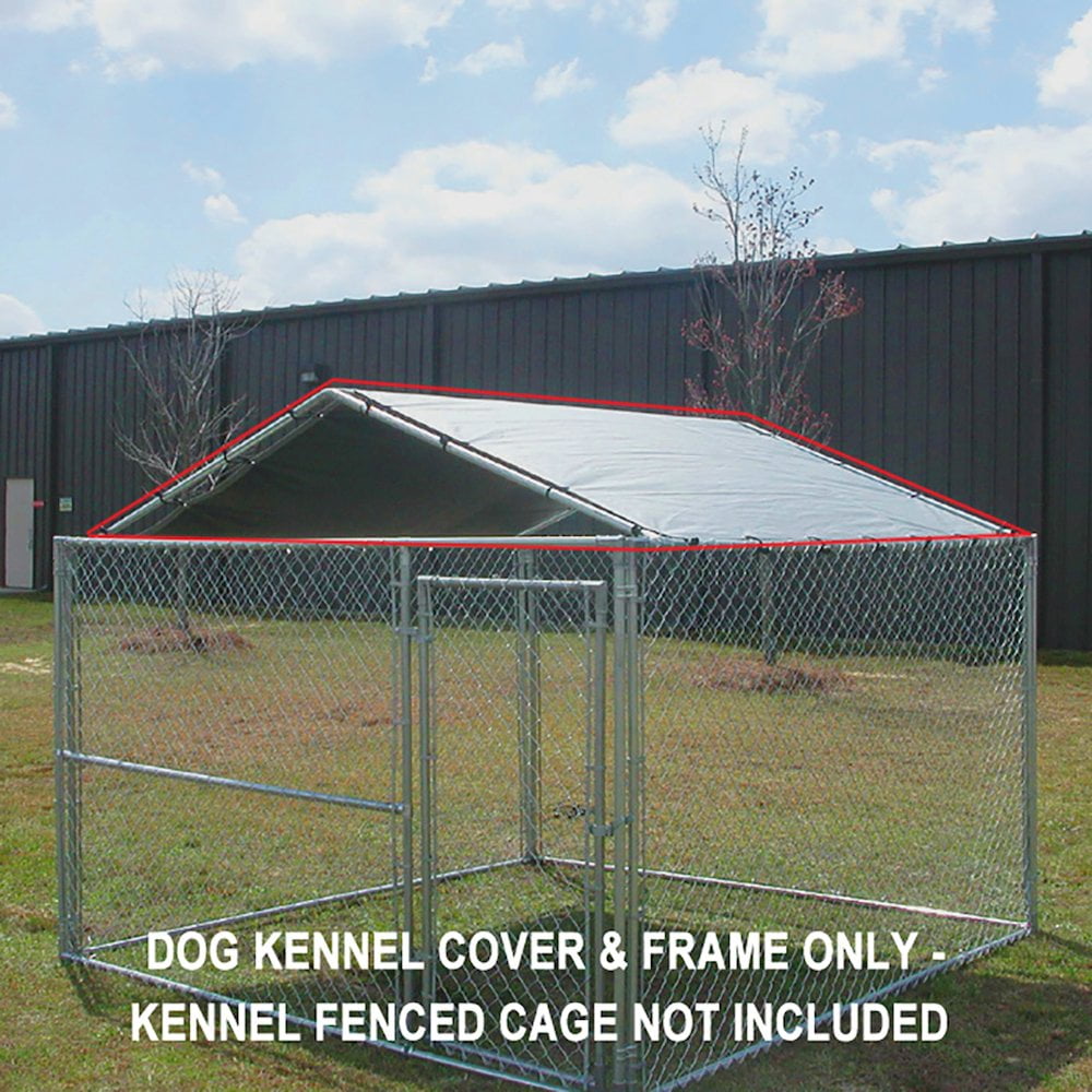 KINGCANOPY King Canopy Kennel Cover 10' x 10' , 1 3/8 in. Steel Frame, Silver