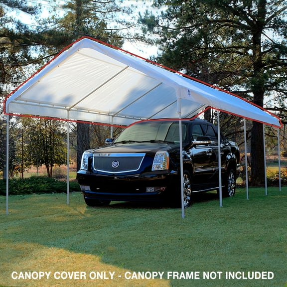 King Canopy Replacement Drawstring Cover 12ft x 20ft, Fits 12 Foot 3 Inch by 20 Foot A-frame Unit, White Polyethylene Fabric