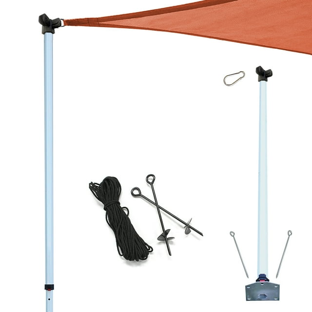 King Canopy Sun Shade Sail Extension Pole Kit for Patio & Garden, 9 ft