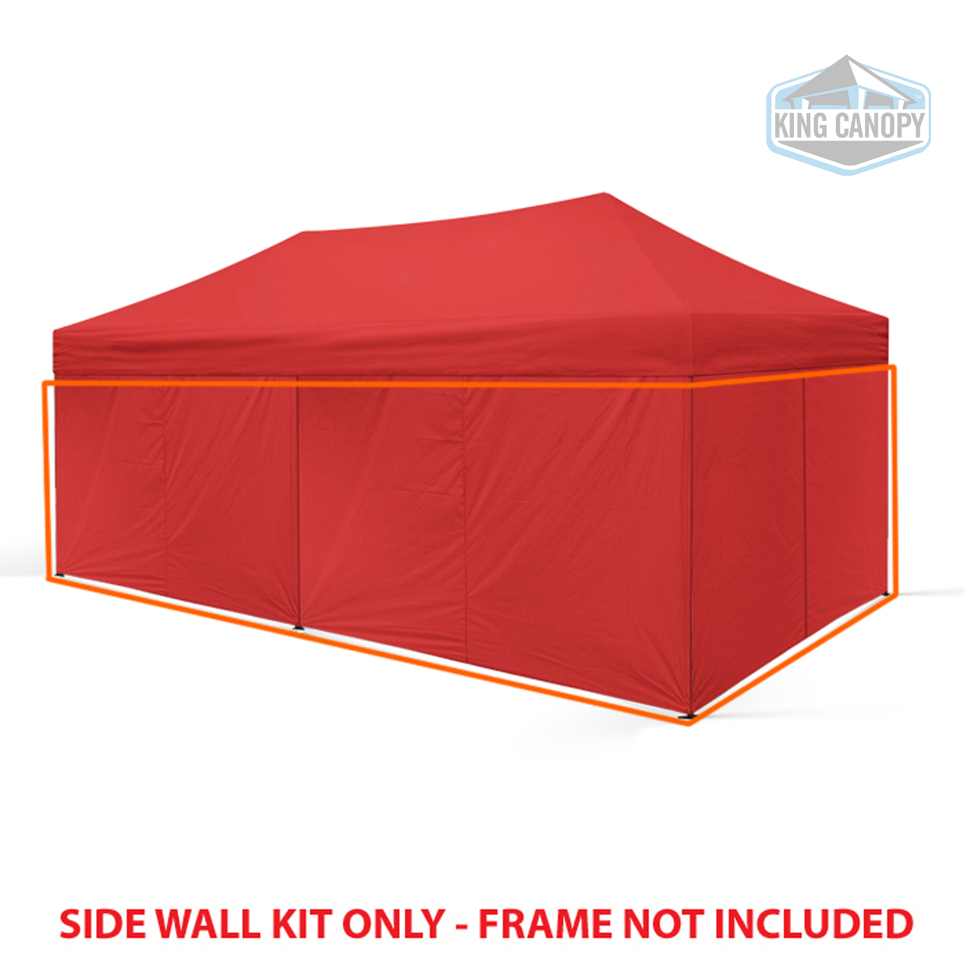 King Canopy Universal Instant 10x20 Side Walls 6 Pack, Red