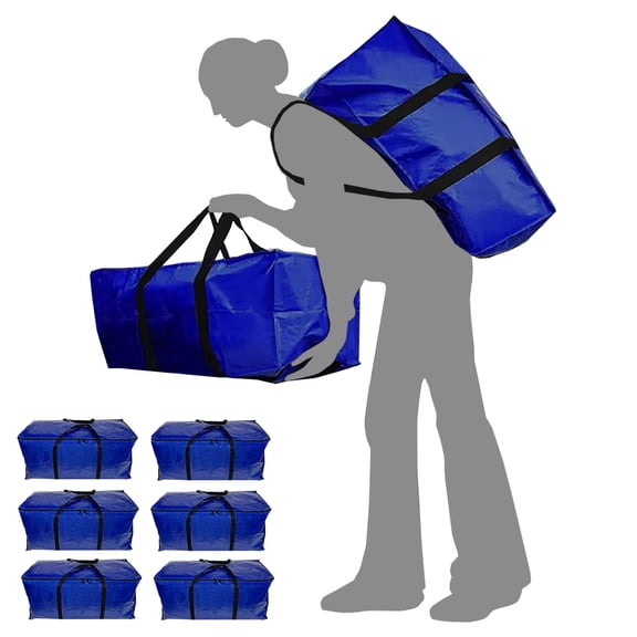 King Canopy Water-Resistant Moving Storage Bags, 6 Count, 6 Pack