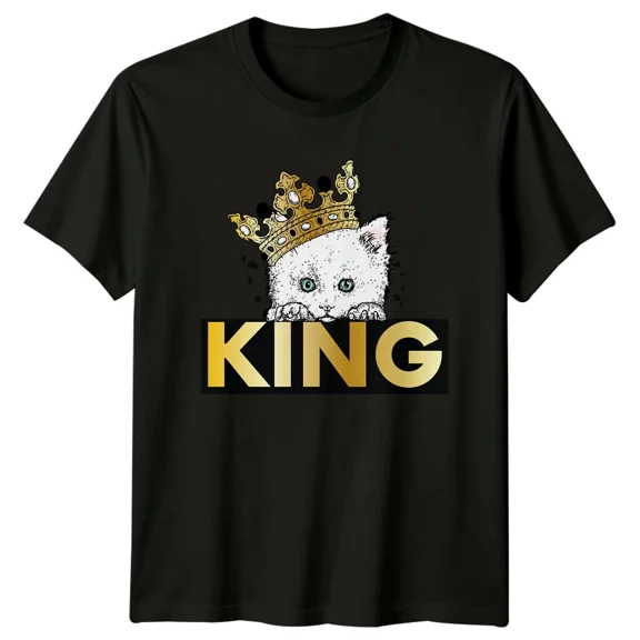 King Cats Animals Mens TShirt Womens Tee Graphic Tee