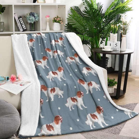 King Charles Cavalier Blanket,Comfortable Soft Flannel Throw Blanket,All Season,Warm Lightweight Blankets for Sofa Bed Couch Living Room Chair,40"x50"