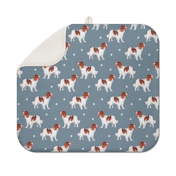 King Charles Cavalier Dish Drying Mat for Kitchen 1 Pack, Ultra Absorbent Microfiber Dishes Drainer Mats,16"x18"