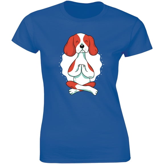 King Charles Cavalier Dog Doing Relaxing And Calm Yoga Women's T-Shirt