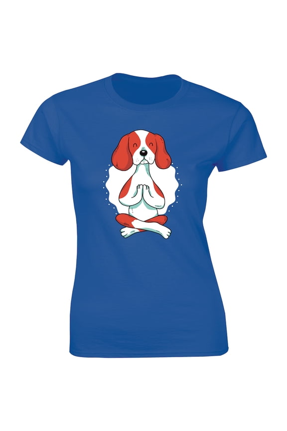 King Charles Cavalier Dog Doing Relaxing And Calm Yoga Women's T-Shirt