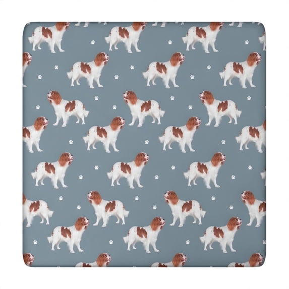 King Charles Cavalier Square Fitted Tablecloth with Elastic Edge,Square Table Cover,Washable Elastic Table Cover for Home Kitchen Party Decor 34"x34"