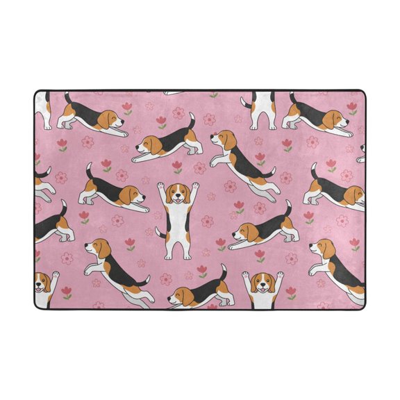 King Charles Dog Pattern Rug 72x48in Memory Foam Absorbent Non Slip Plush for Living Room Office Bedroom
