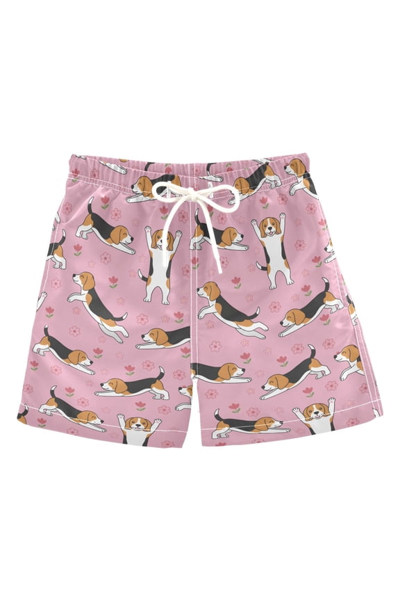 King Charles Dog Pattern Swim Trunks Quick Dry Beach Pool Board Shorts Lightweight Stylish Print Sizes 2T to XL