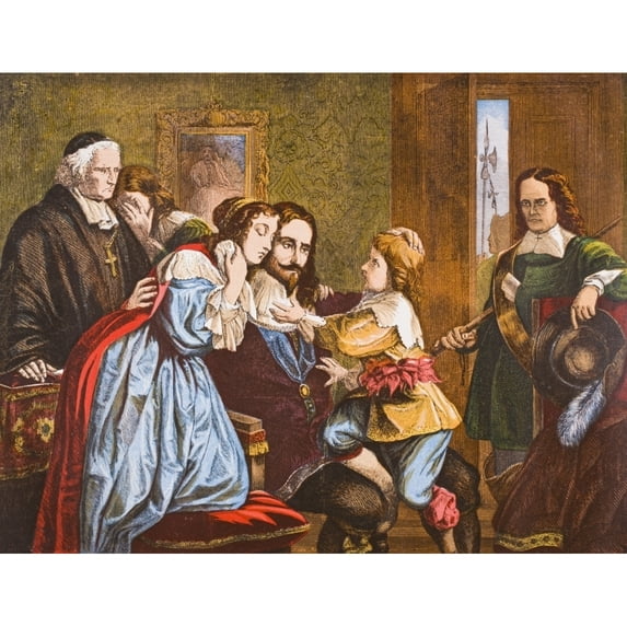 King Charles I Of England 1600-1649 Taking Leave Of His Children Before His Execution From Old England's Worthies By Lor