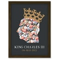 thumbnail image 1 of King Charles III Coronation Date British Symbol Head Collage with Crown Grey Design Artwork Framed Wall Art Print A4, 1 of 4