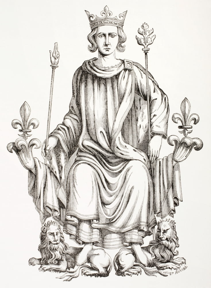 King Charles Vi Of France 1369 - 1422 On His Throne Known As The Beloved And The Mad From Les Artes Au Moyen Age Published Paris 1873 Canvas Art - Ken Welsh  Design Pics (12 x 17)