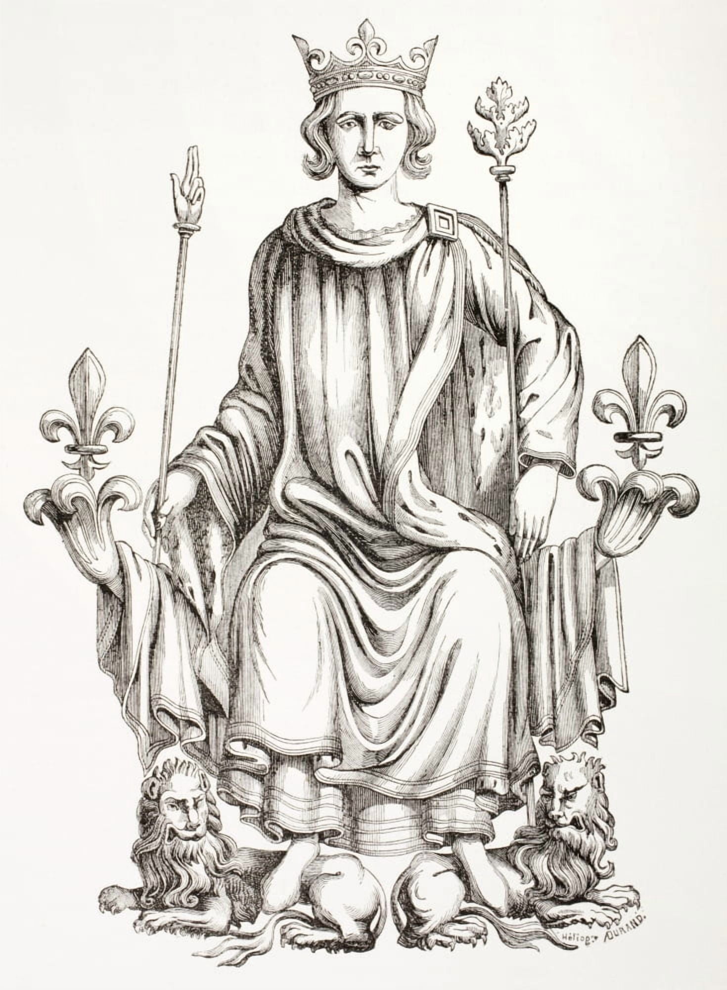 King Charles Vi Of France 1369 - 1422 On His Throne Known As The Beloved And The Mad From Les Artes Au Moyen Age Published Paris 1873 Canvas Art - Ken Welsh  Design Pics (24 x 34)